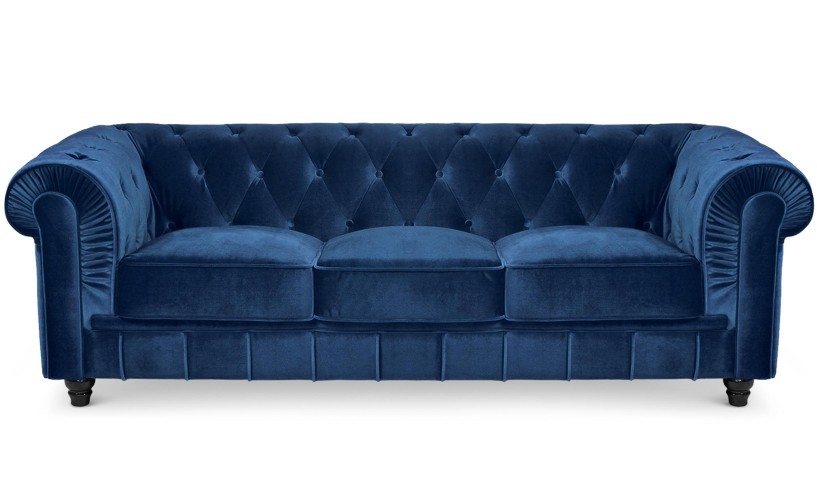 canape-chesterfield canapé chesterfield bleu